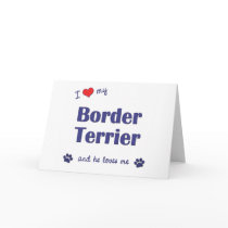I Love My Border Terrier (Male Dog) Greeting Cards