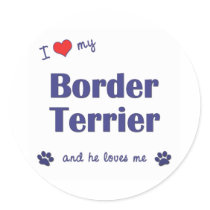 I Love My Border Terrier (Male Dog) Sticker