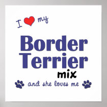 I Love My Border Terrier Mix (Female Dog) Poster