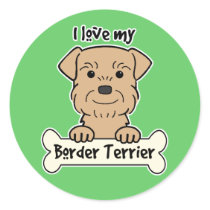 I Love My Border Terrier Stickers