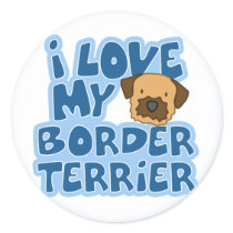 I Love My Border Terrier Stickers