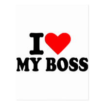 I love my boss postcards