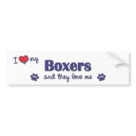 I Love My Boxers (Multiple Dogs) Bumper Sticker