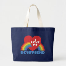 I Love My Boyfriend Canvas Bags