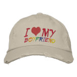 I Love My Boyfriend embroidered hats