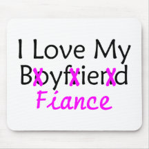 I Love My Boyfriend Fiance Pink Mousepads