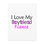 I Love My Boyfriend Fiance Pink Postcard