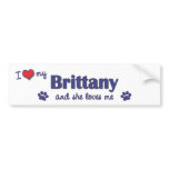 I Love My Brittany (Female Dog) bumper stickers