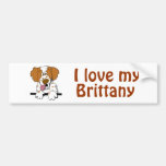 I Love My Brittany Spaniel Dog Lover Template Bumper Stickers