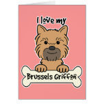 I Love My Brussels Griffon Greeting Cards