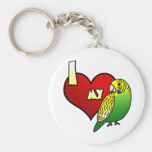 I Love my Budgerigar Key Chain
