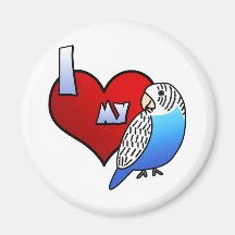 I Love my Budgie Refrigerator Magnets