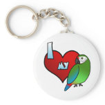 I Love my Buffon's Macaw keychains