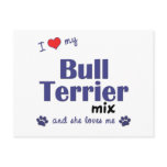 I Love My Bull Terrier Mix (Female Dog) postcards