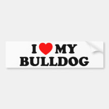 I Love my Bulldog Bumper Sticker