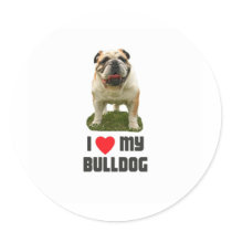 I Love My Bulldog Sticker
