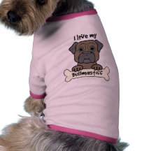 I Love My Bullmastiff Dog Tee Shirt