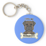 I Love My Bullmastiff keychains