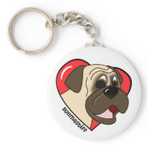 I Love my Bullmastiff Keychain (Cartoon)
