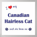 I Love My Canadian Hairless Cat (Female Cat) posters