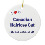 I Love My Canadian Hairless Cat (Male Cat) ornaments