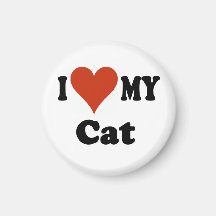 I Love My Cat Gifts and Apparel Refrigerator Magnets