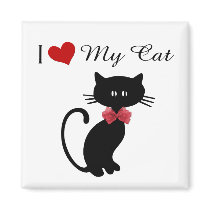 I Love My Cat Refrigerator Magnet