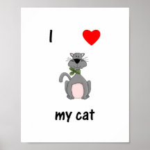 I Love My Cat Print
