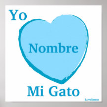 I Love My Cat [Spanish] Personalised Poster-Cust.