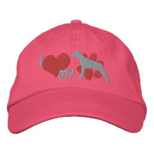 I Love my Catahoula Embroidered Hat (Pink)