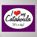 I Love My Catahoula (It's a Dog) posters