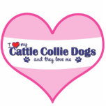 I Love My Cattle Collie Dogs (Multiple Dogs) photo sculptures