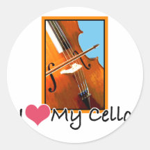 I Love My Cello Stickers
