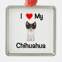 I Love My Chihuahua (picture) Christmas Tree Ornament