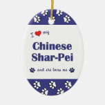 I Love My Chinese Shar-Pei (Female Dog) Ornaments