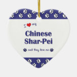I Love My Chinese Shar-Pei (Multiple Dogs) Ornament