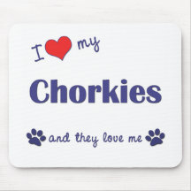 I Love My Chorkies (Multiple Dogs) Mouse Mat