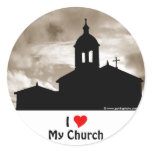 I Love My Church Round Sticker