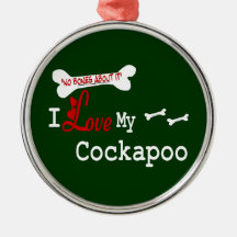 I Love My Cockapoo Christmas Tree Ornaments