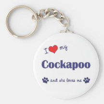 I Love My Cockapoo (Female Dog) Keychain
