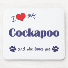 I Love My Cockapoo (Female Dog) Mouse Pads