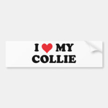 I Love My Collie Bumper Sticker