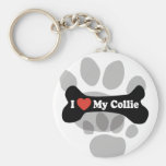 I Love My Collie - Dog Bone Key Chain