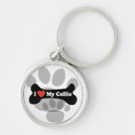 I Love My Collie - Dog Bone Key Chains