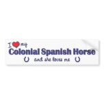 I Love My Colonial Spanish Horse (Female Horse) bumper stickers