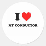 I love My Conductor Round Stickers