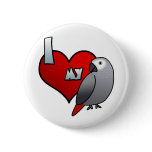 I Love my Congo African Grey Button
