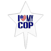 I Love My Cop Cake Pick