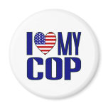 I Love My Cop magnets