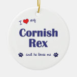 I Love My Cornish Rex (Male Cat) Christmas Ornament